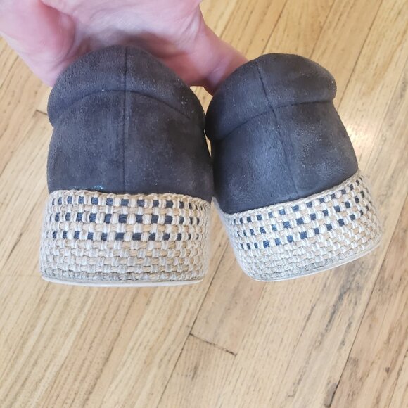 Vince Women's Wilden Black Suede Espadrille Platform Slip On Shoes Coastal 10 - Picture 5 of 10